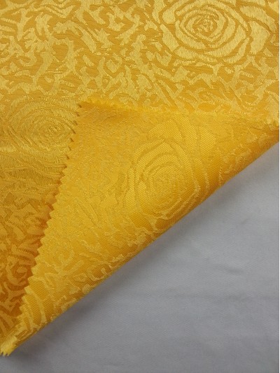 TB-FDN  提花桌布  枱布 100％滌  散花牡丹-黃色 花瓣紋 正面照